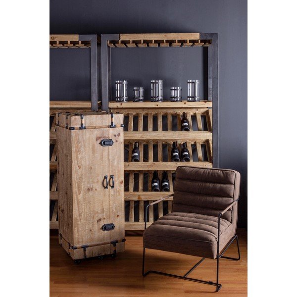 Poltrona marrone con rivestimento in finta pelle Brianna – Bizzotto-image-1