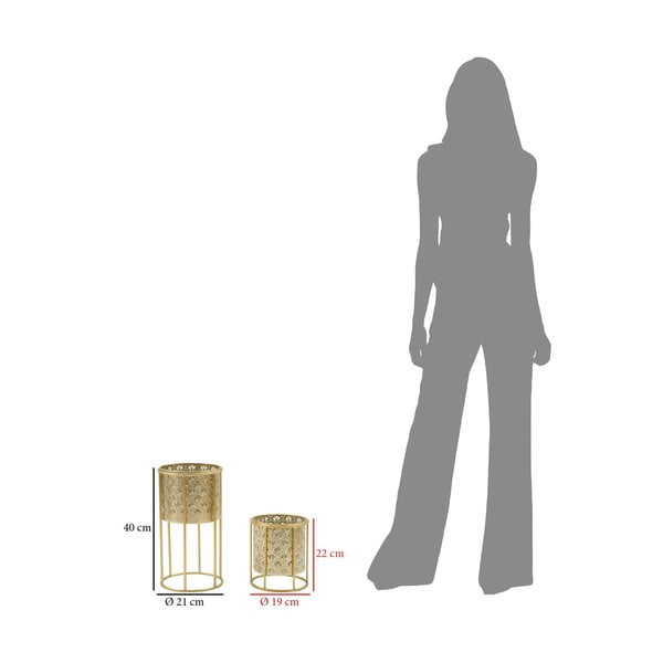 Set di 2 portavasi in oro, altezza 40 cm Golvy - Mauro Ferretti-image-2
