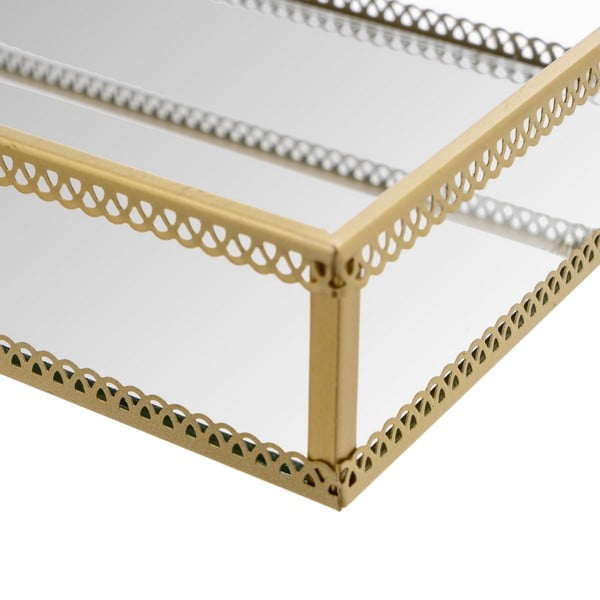 Vassoi decorativi in metallo in set di 2 pezzi 14x24 cm - Casa Selección-image-1