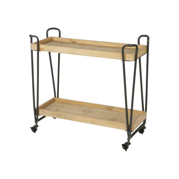 Pojízdný servírovací stolek s policemi z mangového dřeva WOOOD Zoe-image-2