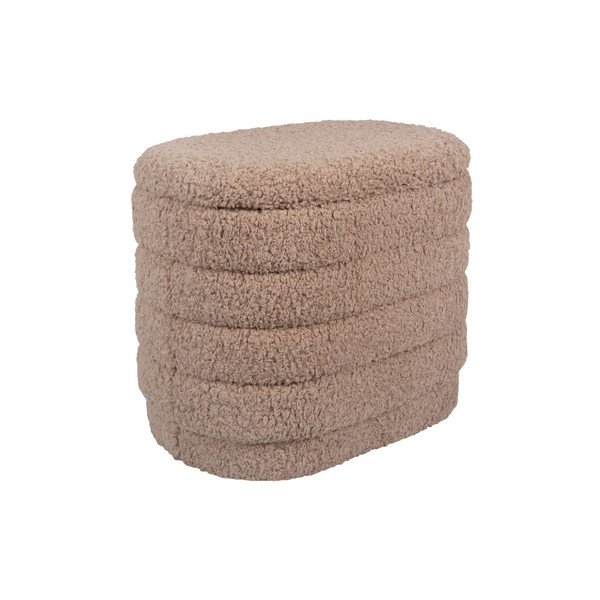 Pouf ovale marrone con contenitore Cuddly - Leitmotiv-image-2
