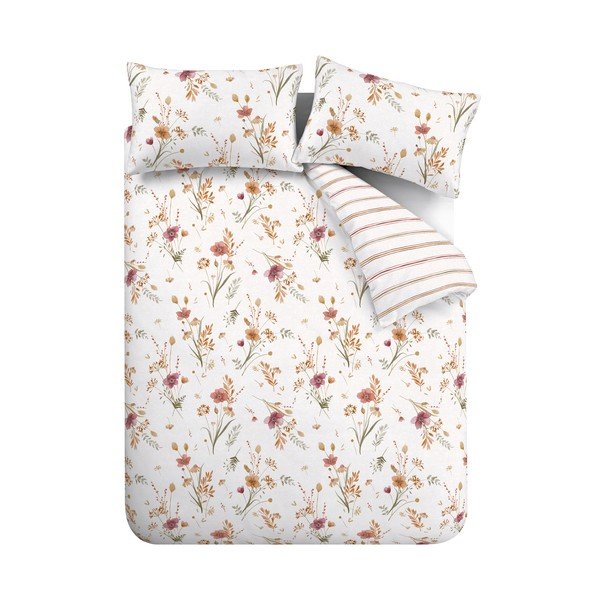 Biancheria da letto singola in cotone bianco 135x200 cm Harvest Flowers - Catherine Lansfield