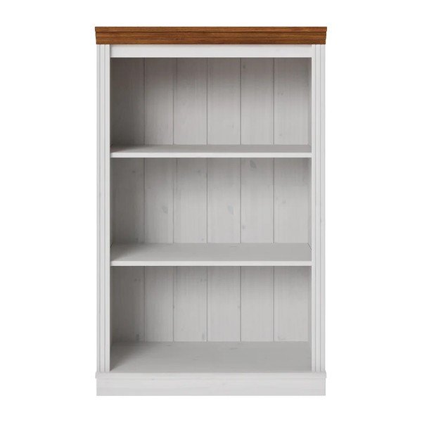 Libreria bianca/color ambra in pino massiccio 74x118x35 cm Anita – Støraa