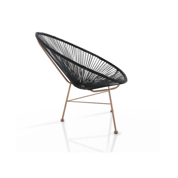 Poltrona da giardino nera in rattan artificiale Numana - Tomasucci-image-1