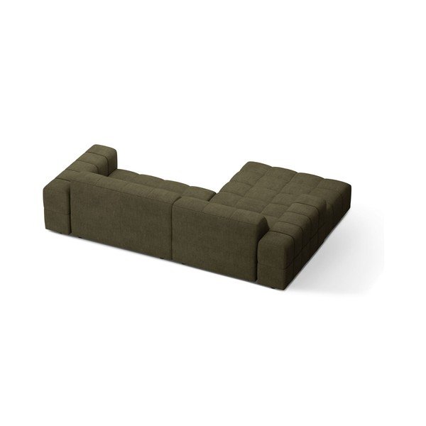 Divano angolare color kaki (con penisola a sinistra/con chaise lounge) con rivestimento in ciniglia Chicago – Cosmopolitan Design-image-2