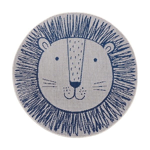 Tappeto blu per bambini Lion, ø 120 cm - Ragami
