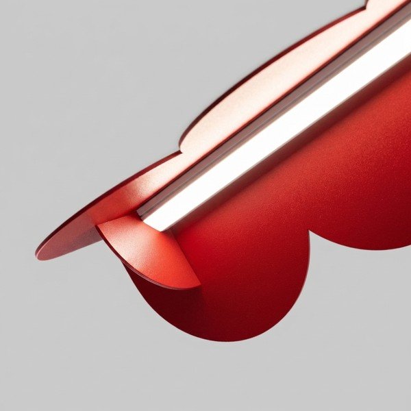 Lampadario LED rosso in alluminio BISCUIT – Thoro-image-3