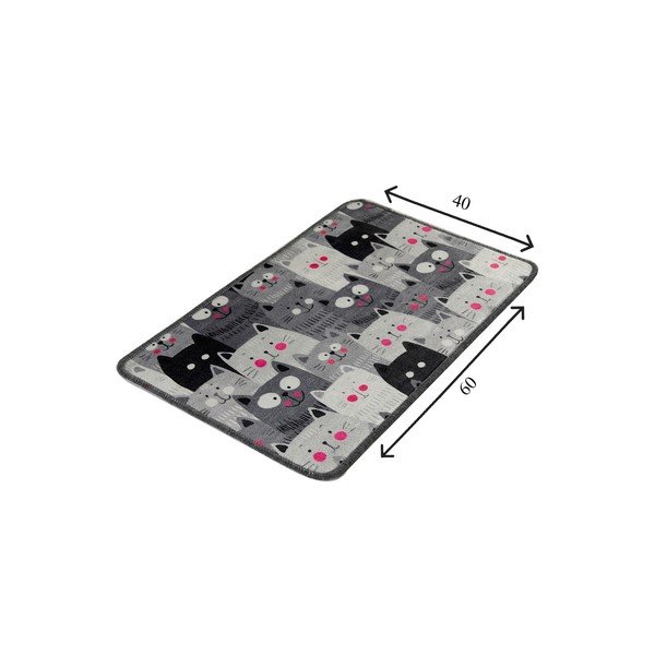 Tappetino per il bagno grigio 40x60 cm Meow – Foutastic-image-4