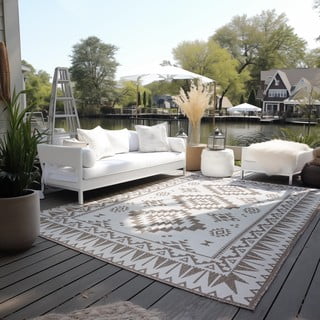 Tappeto da esterno marrone crema 200x290 cm Gemini - Elle Decoration