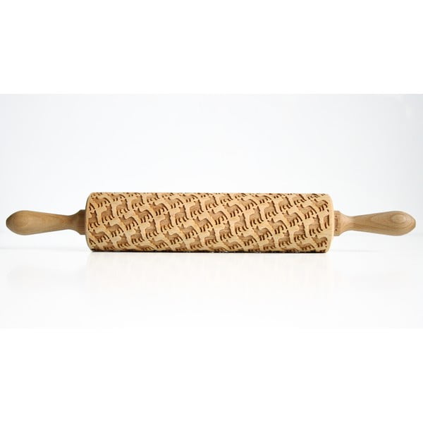 Rullo di pasta in legno con bulldog francese in rilievo French Buldog - Valek