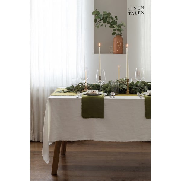 Tovaglia classica di lino bianco, 140 x 200 cm White - Linen Tales-image-4