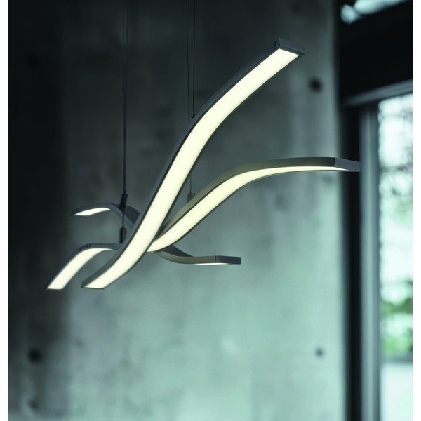 Lampadario LED nero opaco in metallo con telecomando/con intensità regolabile Spider – Trio Select-image-2