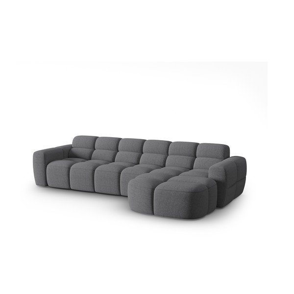 Divano con penisola grigio Lisa - Micadoni Home-image-3