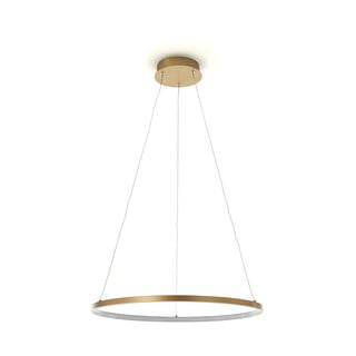Lampada a sospensione di colore oro, altezza 92 cm Ring - Tomasucci