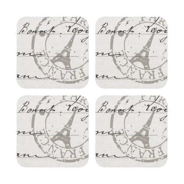 Sada 4 podtácků Paris Stamp