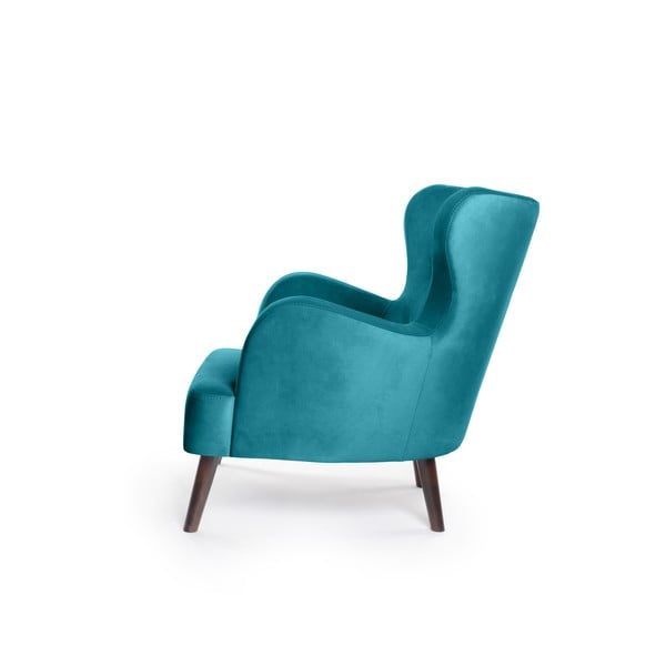Poltrona in velluto turchese Noemye - Bonami Essentials-image-3