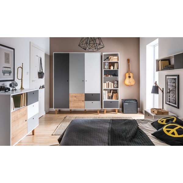 Armadio bianco/grigio 153x201 cm Concept - Vox-image-1