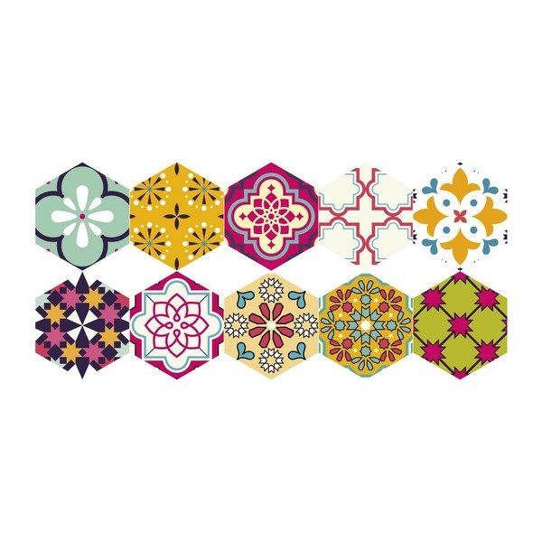 Set di 10 adesivi per pavimenti impermeabili Adamaris, 20 x 18 cm - Ambiance-image-3