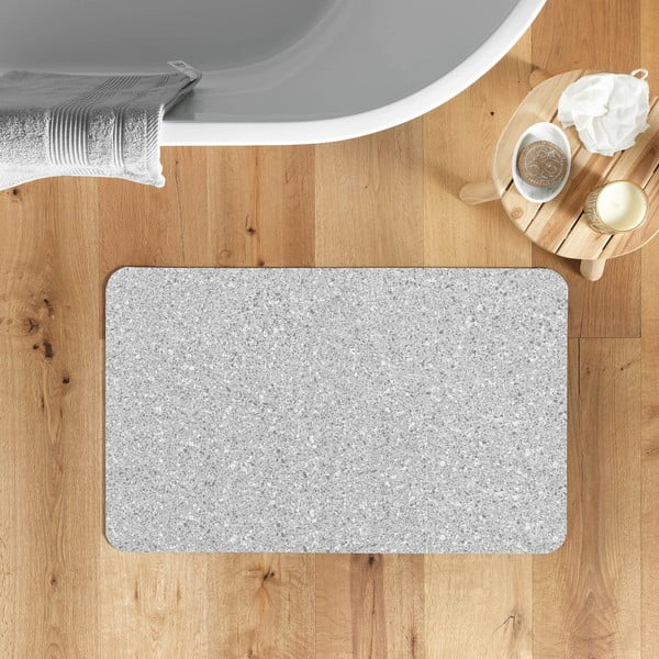 Tappetino per il bagno grigio 50x80 cm Granite – douceur d'intérieur-image-1