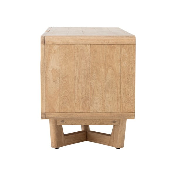 Cassettiera di colore naturale in legno di cauciù massiccio 120x55x45 cm Serrone - Bloomingville-image-4