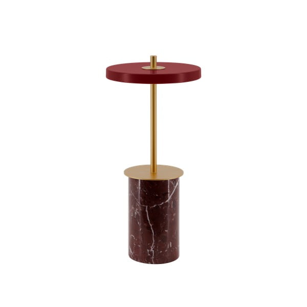 Lampada da tavolo dimmerabile a LED in marmo rosso con paralume in metallo (altezza 25,5 cm) Asteria Move Mini - UMAGE