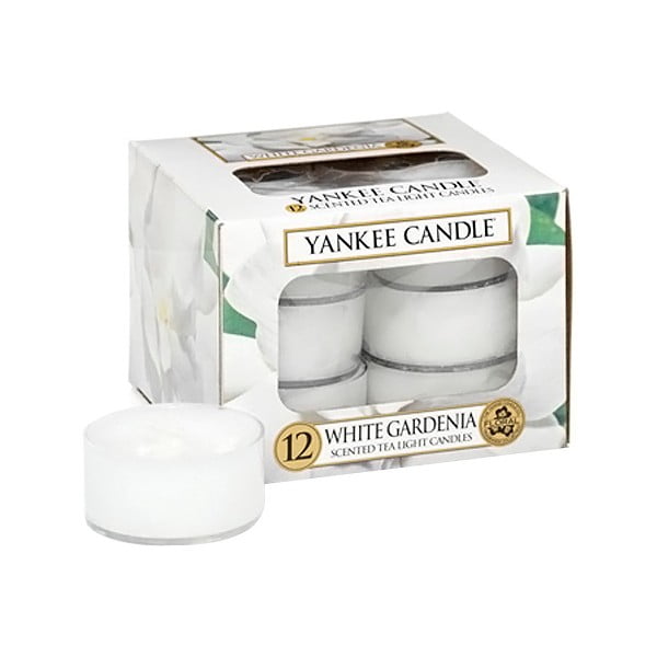 Sada 12 vonných svíček Yankee Candle Bílá Gardénie, doba hoření 4 - 6 hodin