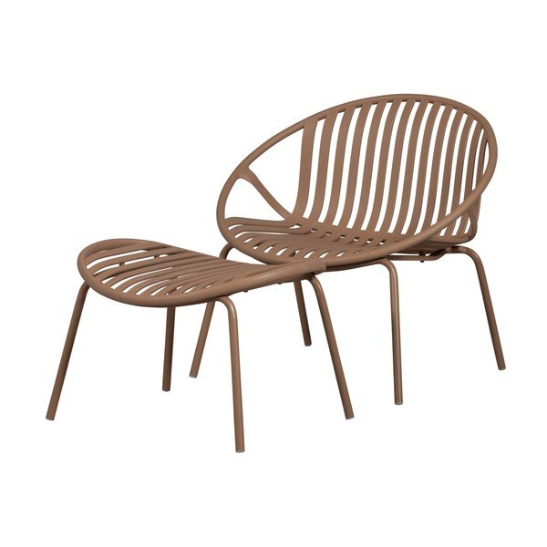 Sedia da giardino con poggiapiedi rosa in plastica Bruce – WOOOD