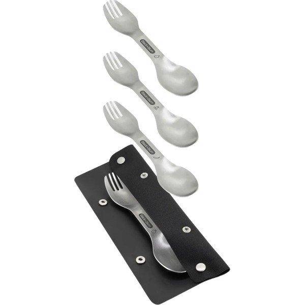 Set di forchette argentato in acciaio inox 4 pz Spork – Black + Blum-image-3
