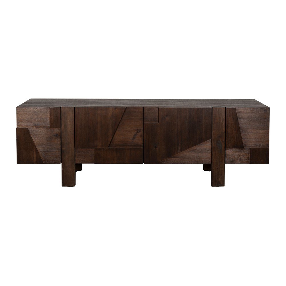 Mobile TV colore naturale scuro in legno massiccio 188x60x45 cm Bruneau – Dutchbone | Mobili TV