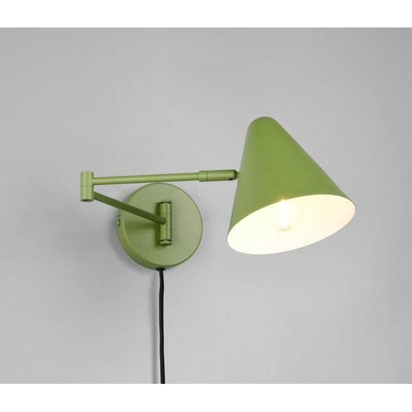 Lampada da parete verde con alimentazione a corrente con struttura flessibile ø 15 cm Cosima – Trio-image-1