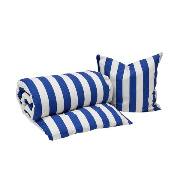 Set copripiumino e federa bianco/blu in cotone per letto singolo 140x200 cm Shima – OYOY Living Design