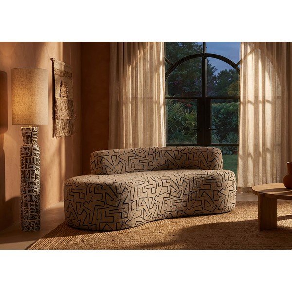 Divano beige con rivestimento in bouclé 176 cm Nairobi – Mauro Ferretti-image-1