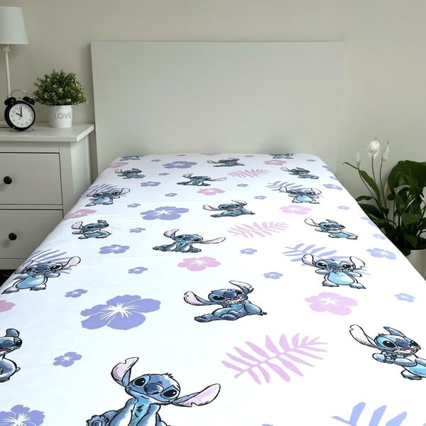 Lenzuolo con angoli per bambini in cotone per letto singolo 90x200 cm Lilo and Stitch – Jerry Fabrics-image-3
