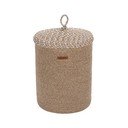 Scatola con coperchio beige in tessuto 36x45x50 cm – Mioli Decor