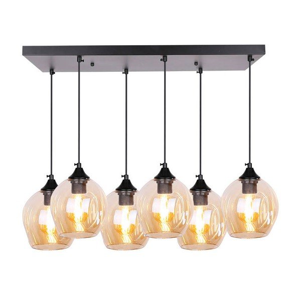 Lampada a sospensione nera con paralume in vetro 33x67 cm Aspa - Candellux Lighting-image-2