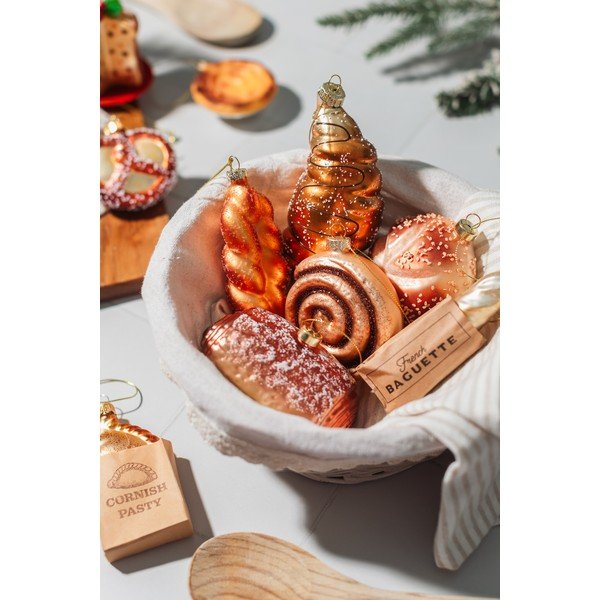 Decorazione per albero di natale in vetro 3,5 cm Plait Bread – Sass & Belle-image-3