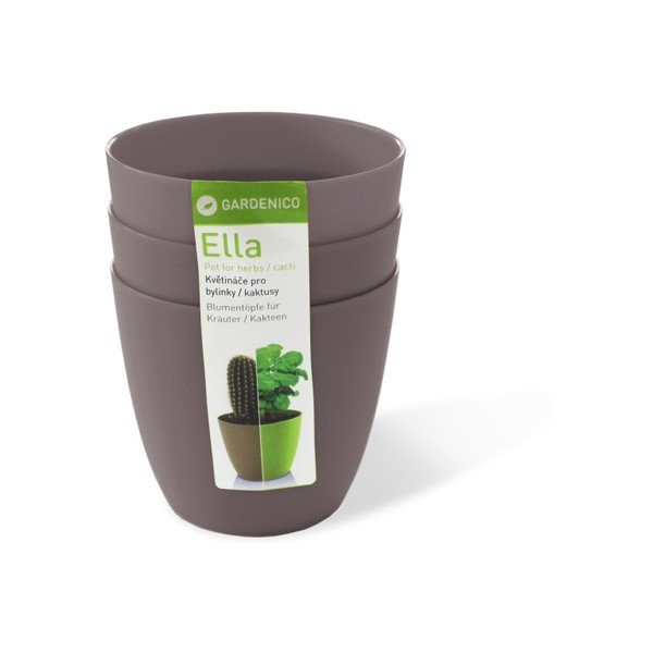 Šedohnědý květináč s pojízdnými kolečky Gardenico Ella Twist'n'Roll Smart System, ø 40 cm-image-2