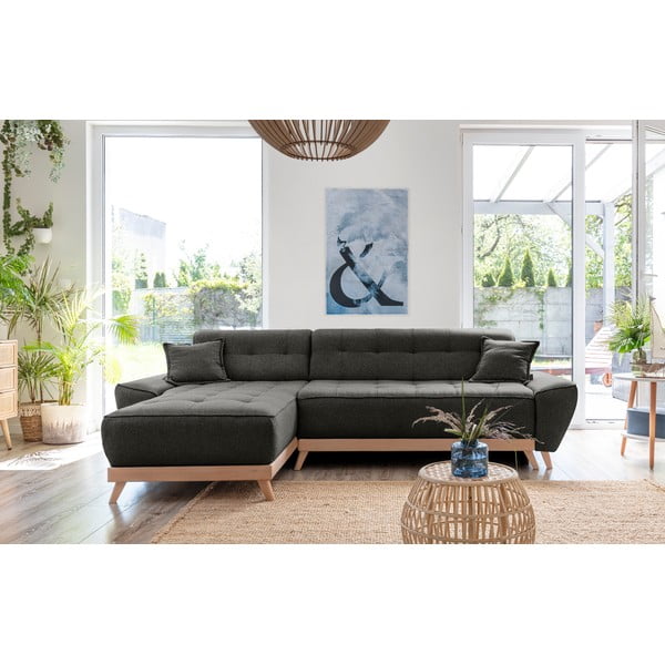 Divano letto grigio scuro ad angolo variabile Dazzling Daisy - Miuform-image-1