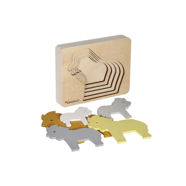 Puzzle a inserimento in legno Lion - Kindsgut-image-4