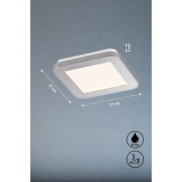 Plafoniera LED in argento 17x17 cm Gotland - Fischer & Honsel-image-3