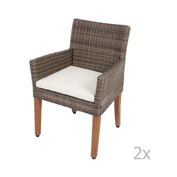 Set di 2 poltrone da giardino con gambe in legno di acacia ADDU Pala - Garden Pleasure