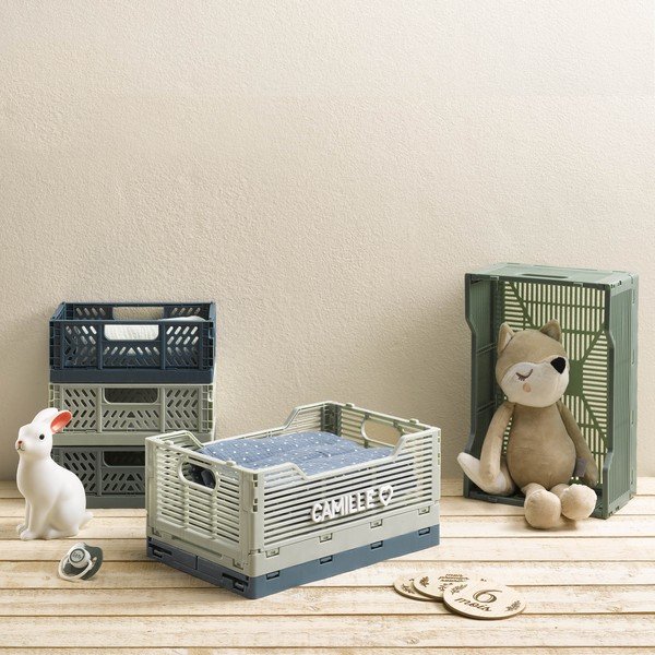 Scatola di plastica color menta 21x14,5x8 cm - Homéa-image-1