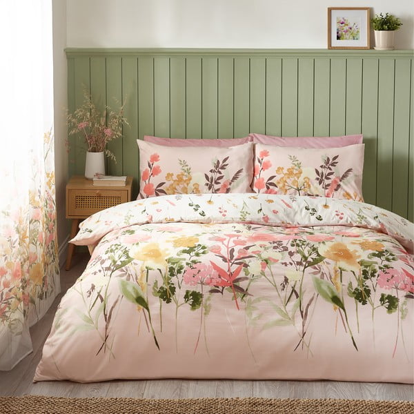Set copripiumino e federa rosa per letto singolo 135x200 cm Countryside Floral – Catherine Lansfield-image-1