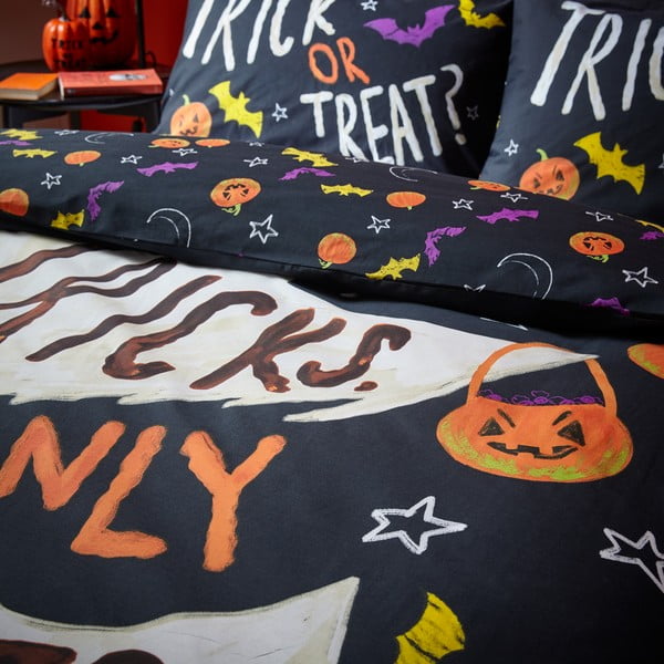 Set copripiumino e federa nero per letto matrimoniale 200x200 cm Halloween Trick or Treat – Catherine Lansfield-image-4