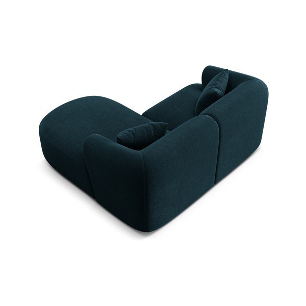 Divano angolare color petrolio (con penisola a destra/con chaise lounge) con rivestimento in velluto Campi – Cosmopolitan Design-image-4