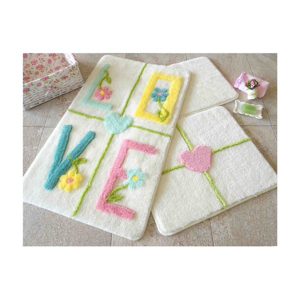 Set di 3 tappetini da bagno Margo Dentro - Foutastic
