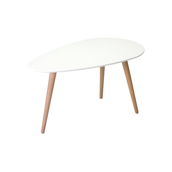 Tavolino bianco con gambe in faggio , 75 x 43 cm Fly - Furnhouse