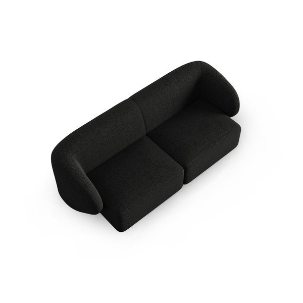 Divano nero con rivestimento in ciniglia 188 cm Paolo – Milo Casa-image-1