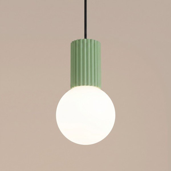 Lampadario color salvia in vetro opale ø 12 cm Orbital – Sollux-image-2