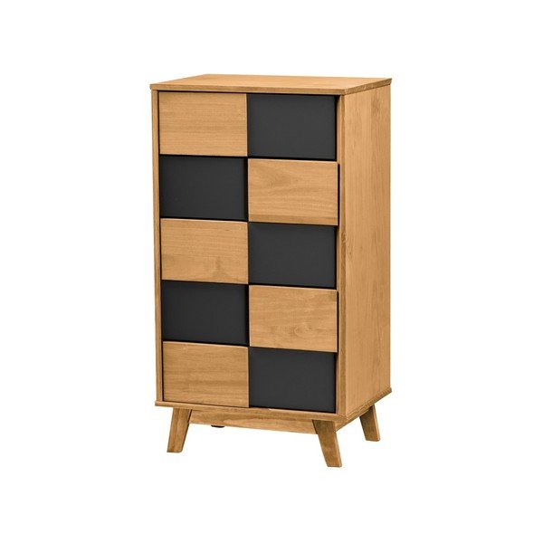 Cassettiera alta con dettagli neri Yari, 50 x 92 cm - Marckeric-image-4